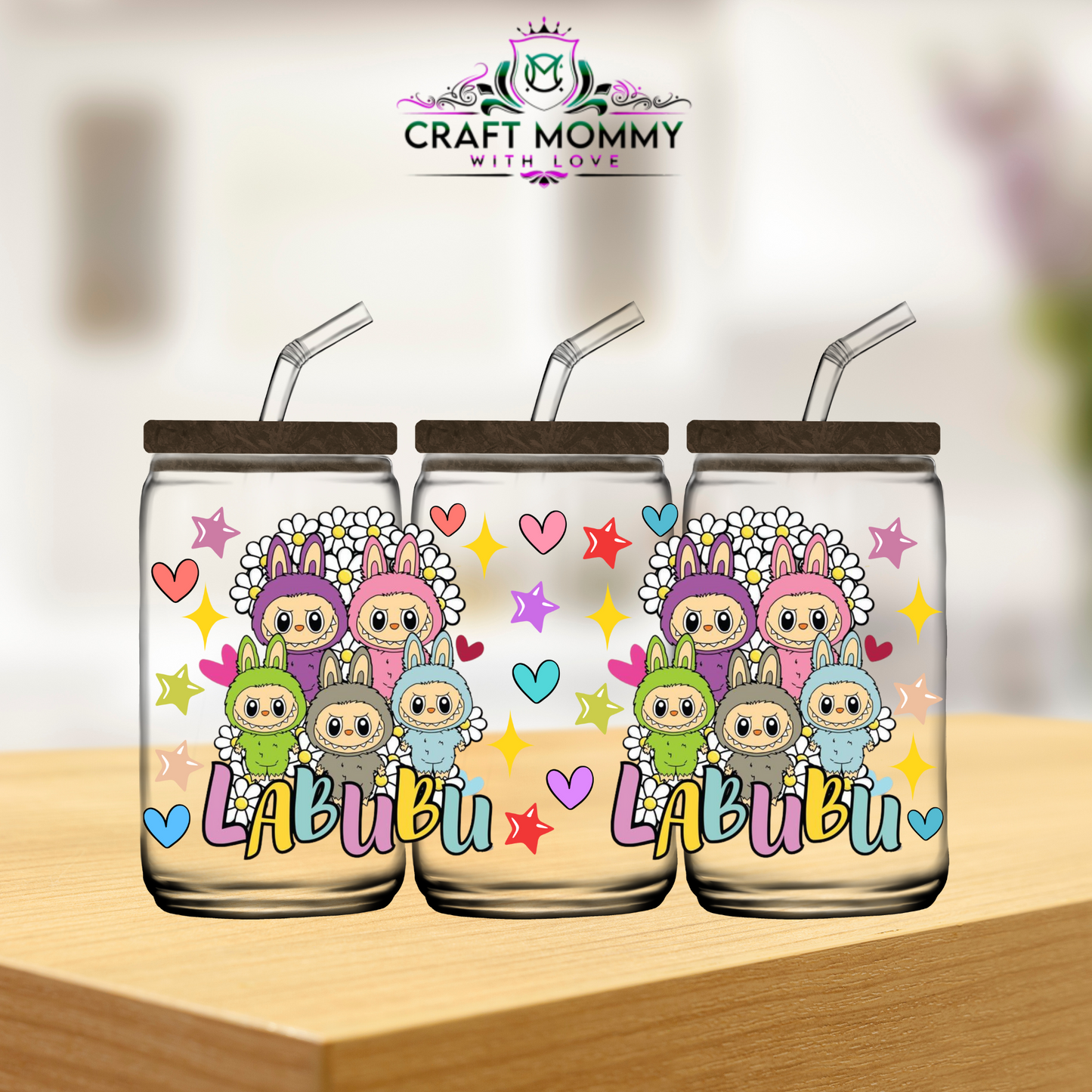 LaBubu hearts colorful - UV DTF wrap