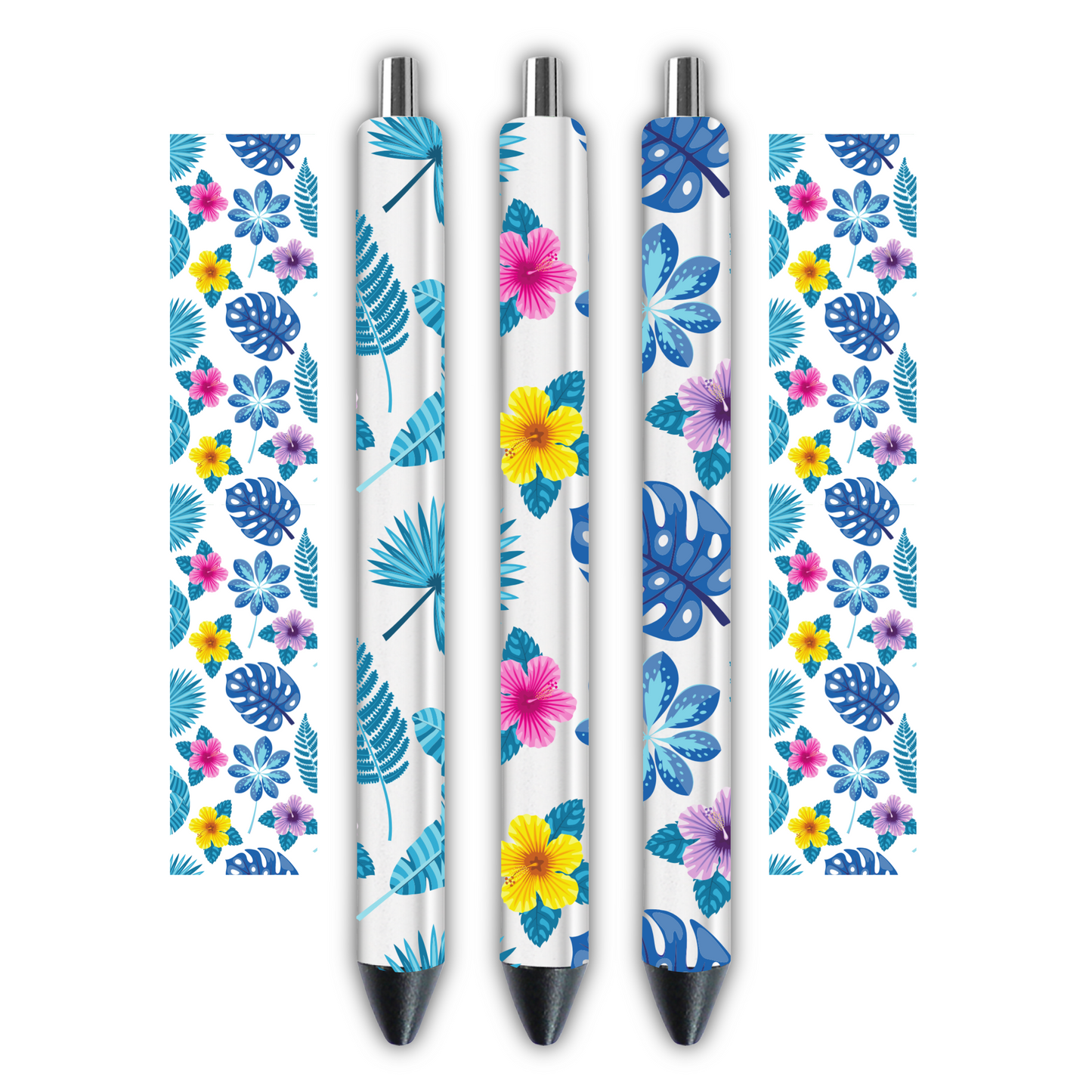 Blue Garden Monstera Pen wrap 1.3 x 4.3 inches