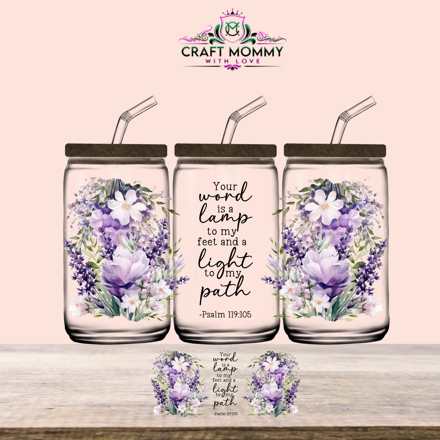 Psalm 119:105 - UV DTF Wrap 16 oz