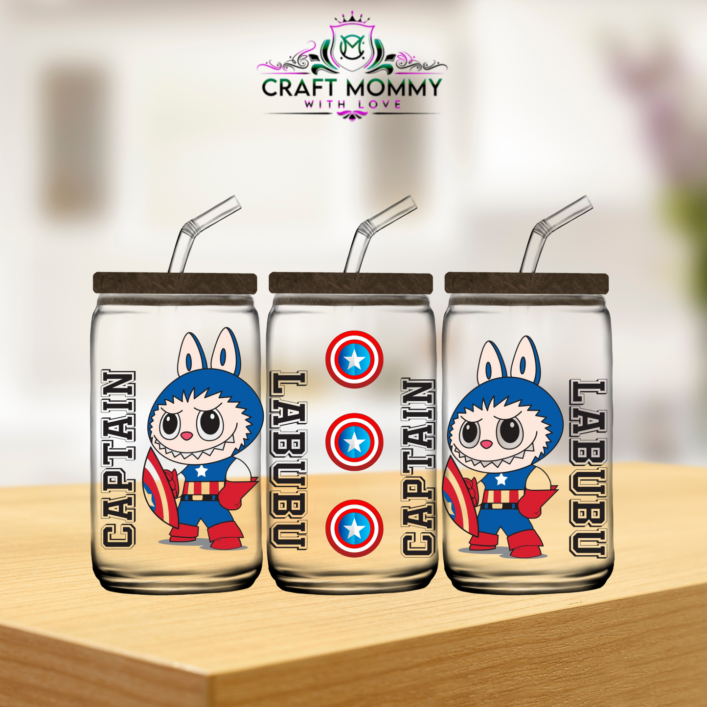 Captain Labubu Style 001- UV DTF WRAP 16oz