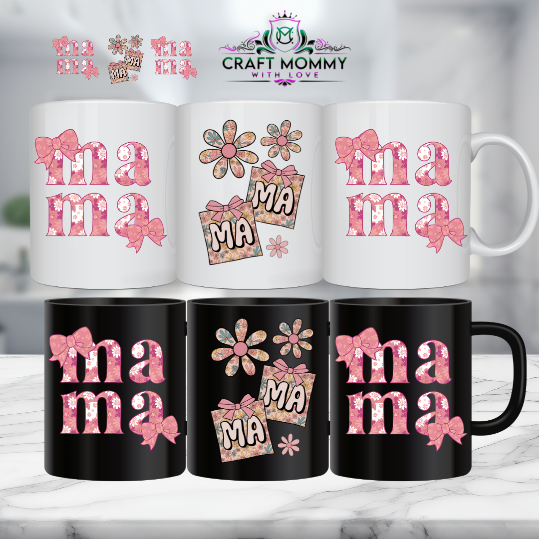 11 oz. Mug UV DTF Wrap- Mama Floral