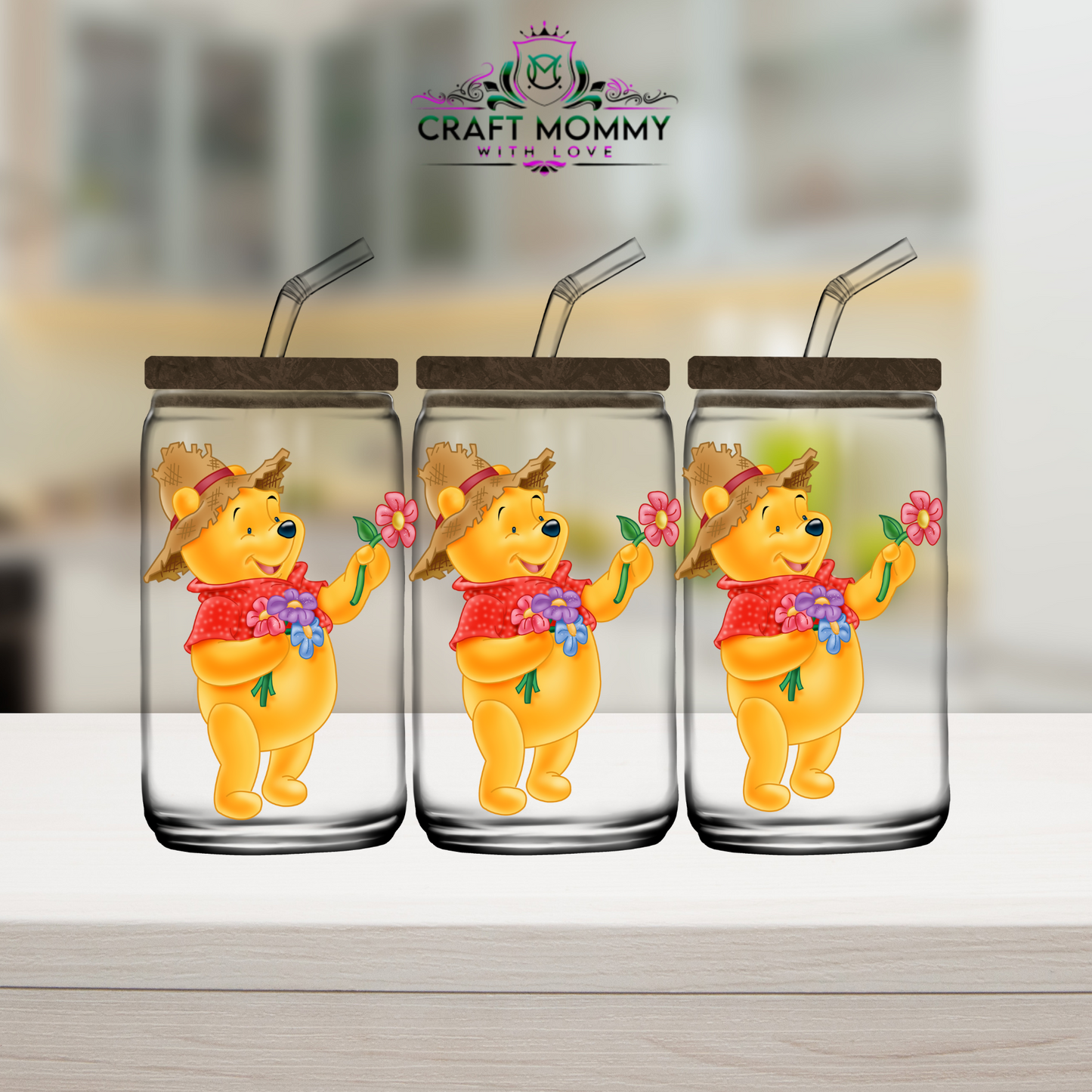 Cute bear - UV DTF Wrap 16 oz