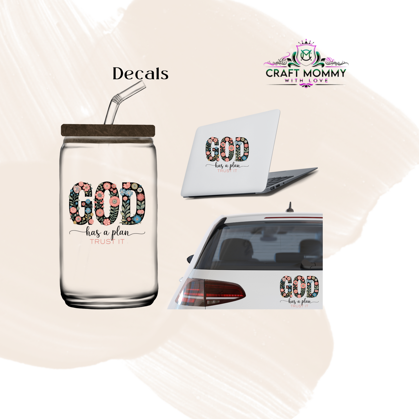 God has a plan trust it- Decals Sticker