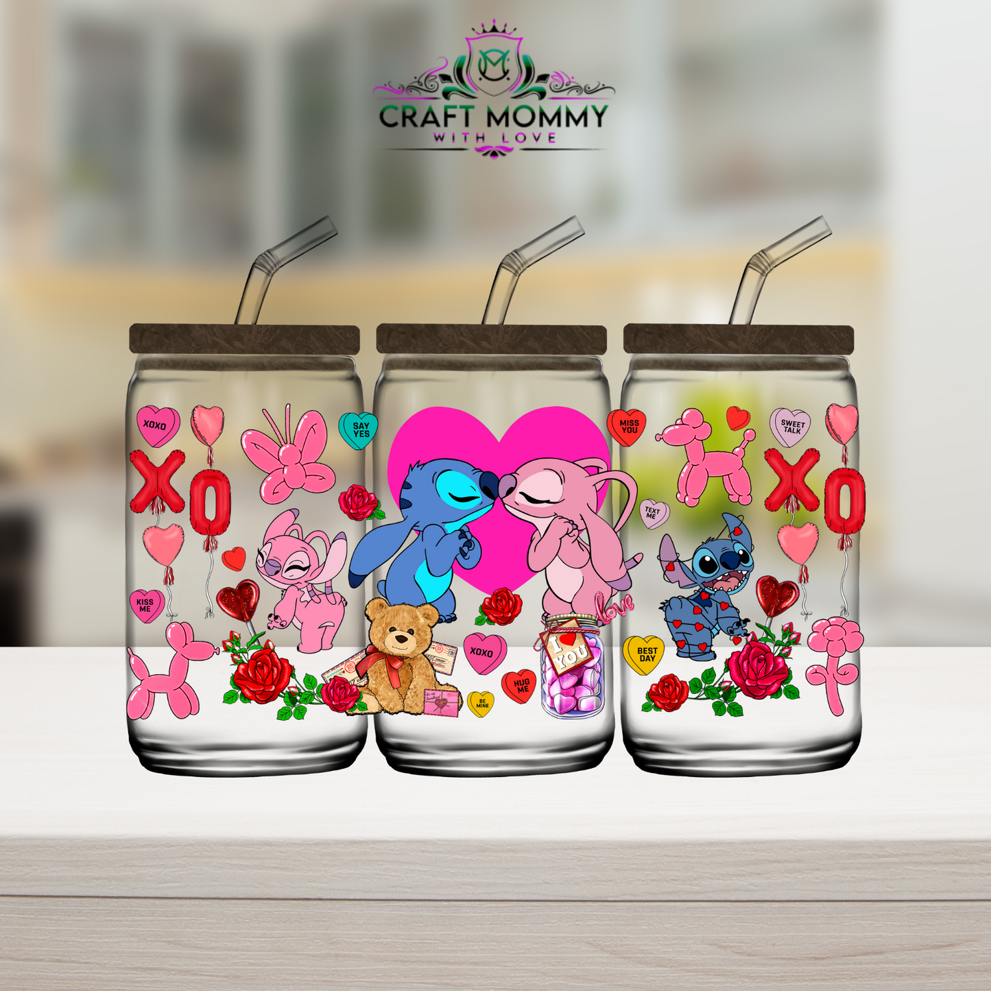 Blue Alien Valentine Series batch 3 / 001-010 UV DTF WRAP 16OZ