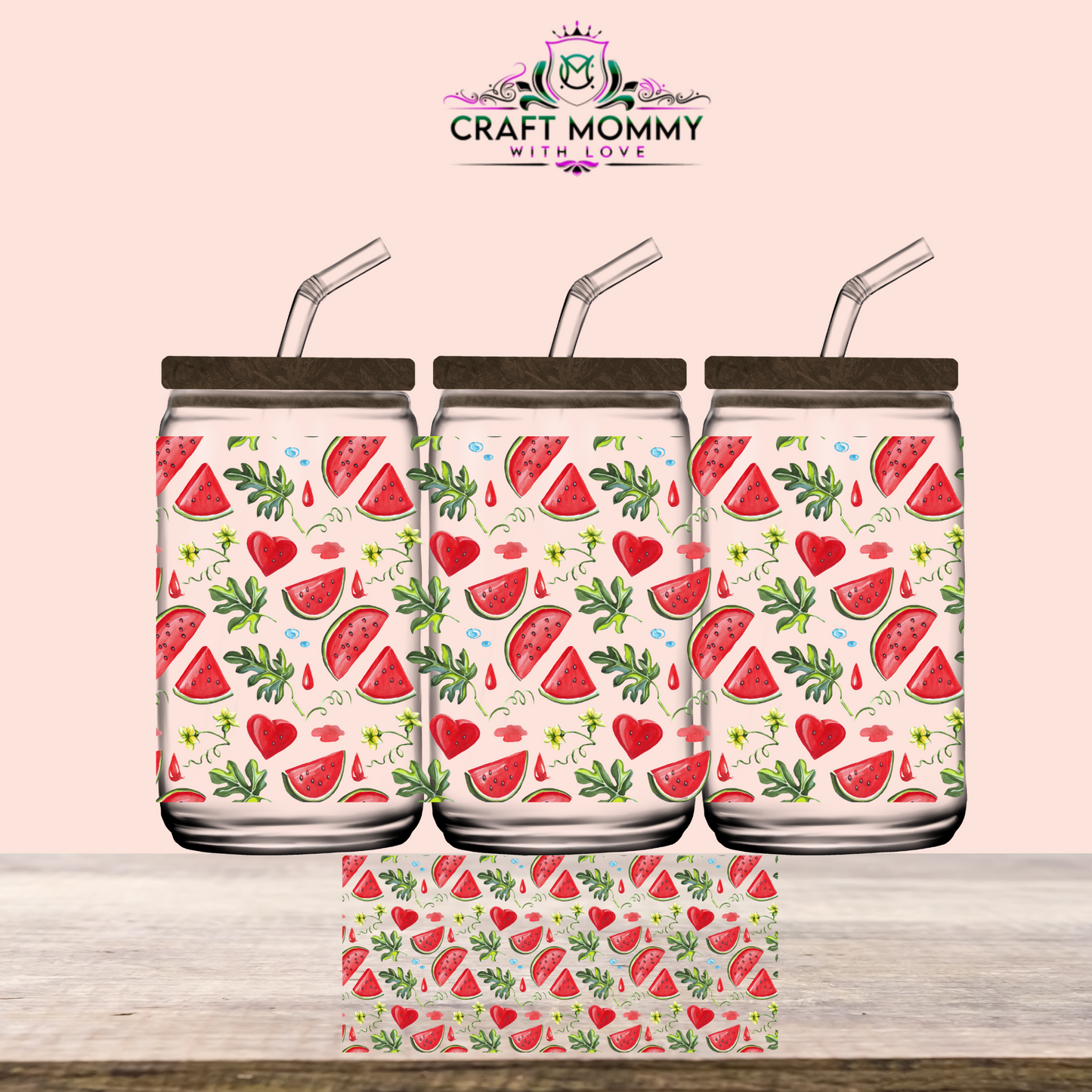 Watermelon Summer- UV DTF Wrap 16oz