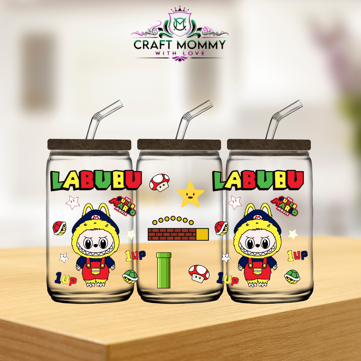 Mario Labubu- UV DTF WRAP 16oz