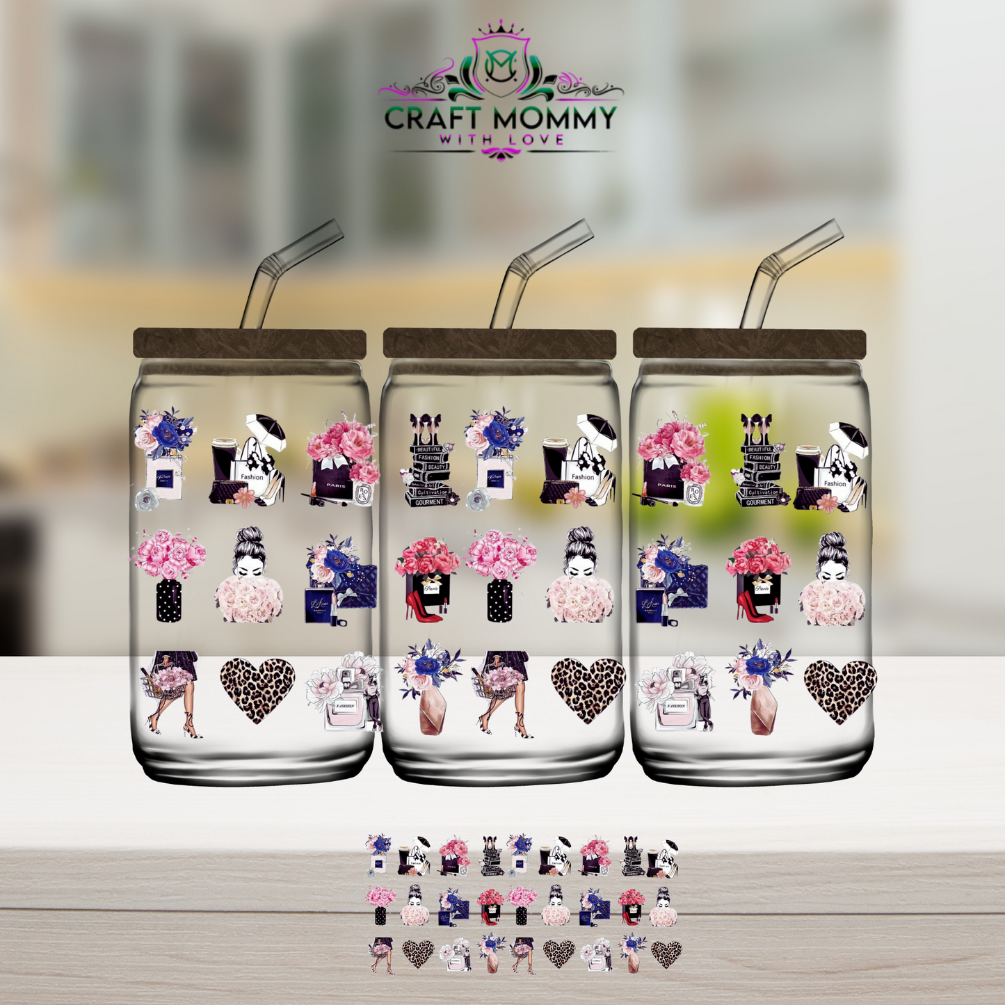 Glamour girl 002 - UV DTF Wrap 16 oz