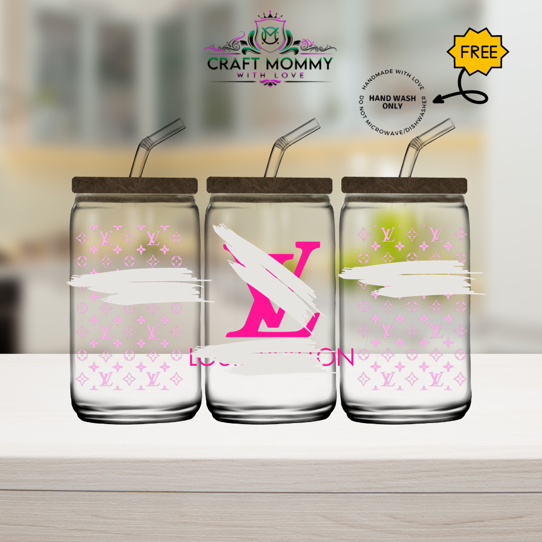 Pink LV Logo - UV DTF WRAP