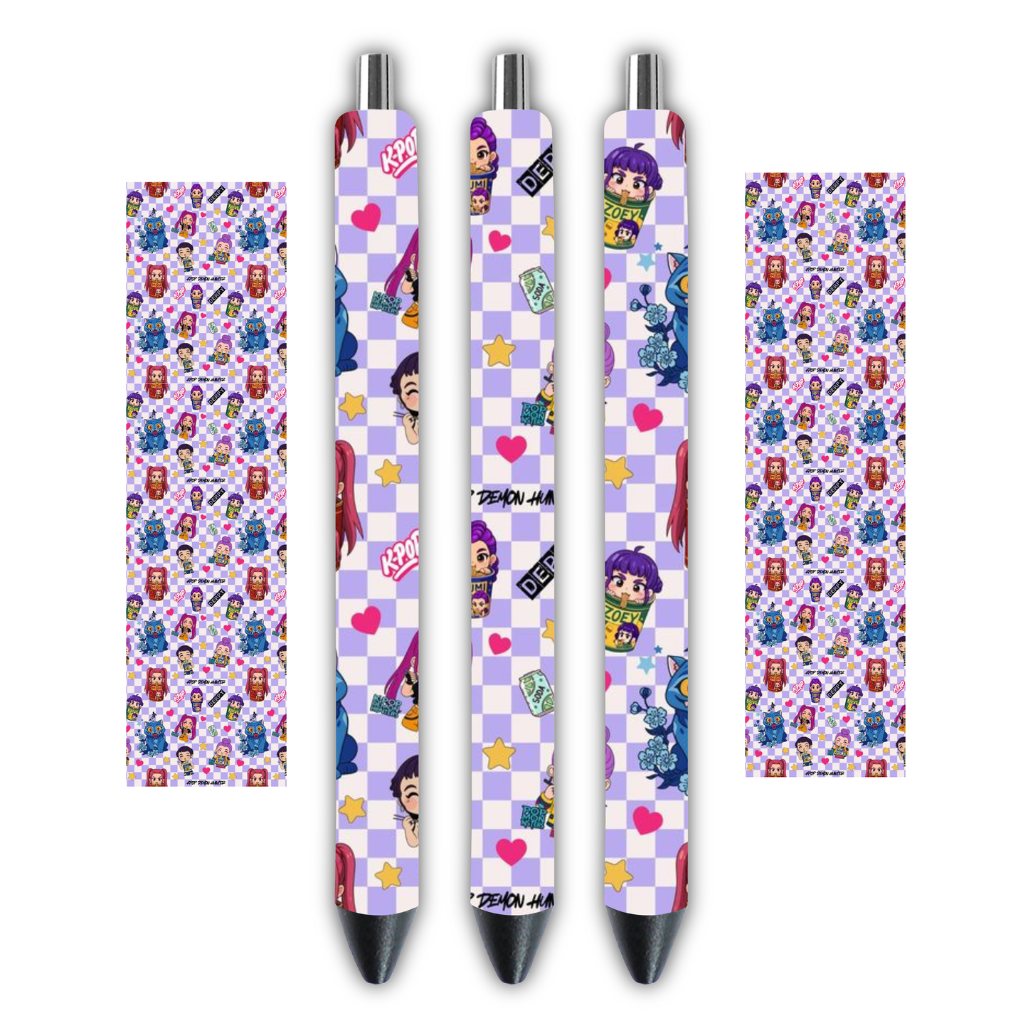 Kpon Dem0n Hunter- Huntrix Pen wrap checkered background