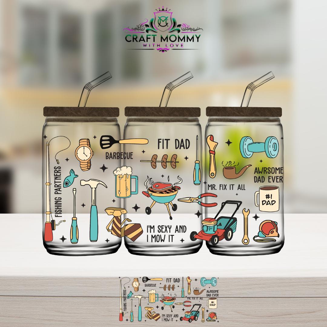 Fathers Day UV DTF wrap 16oz- FIT DAD