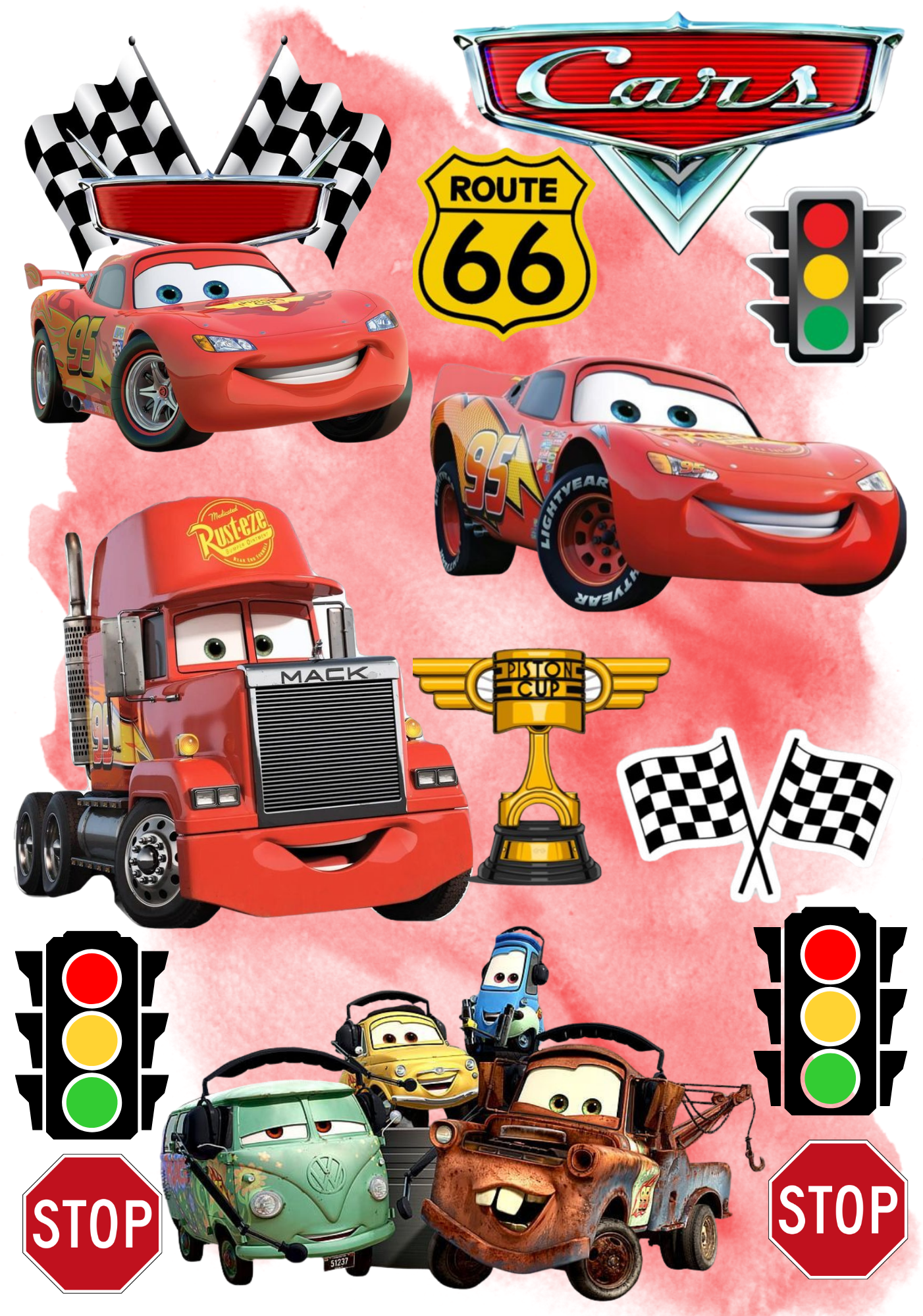 Cars- Composition book vinyl sticker (front and back)