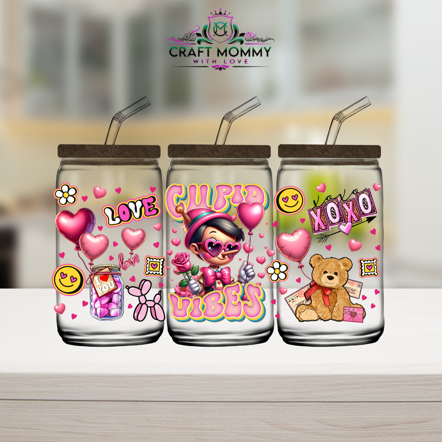 Pinocchio Cupid vibes Valentines UV DTF Wrap 160z