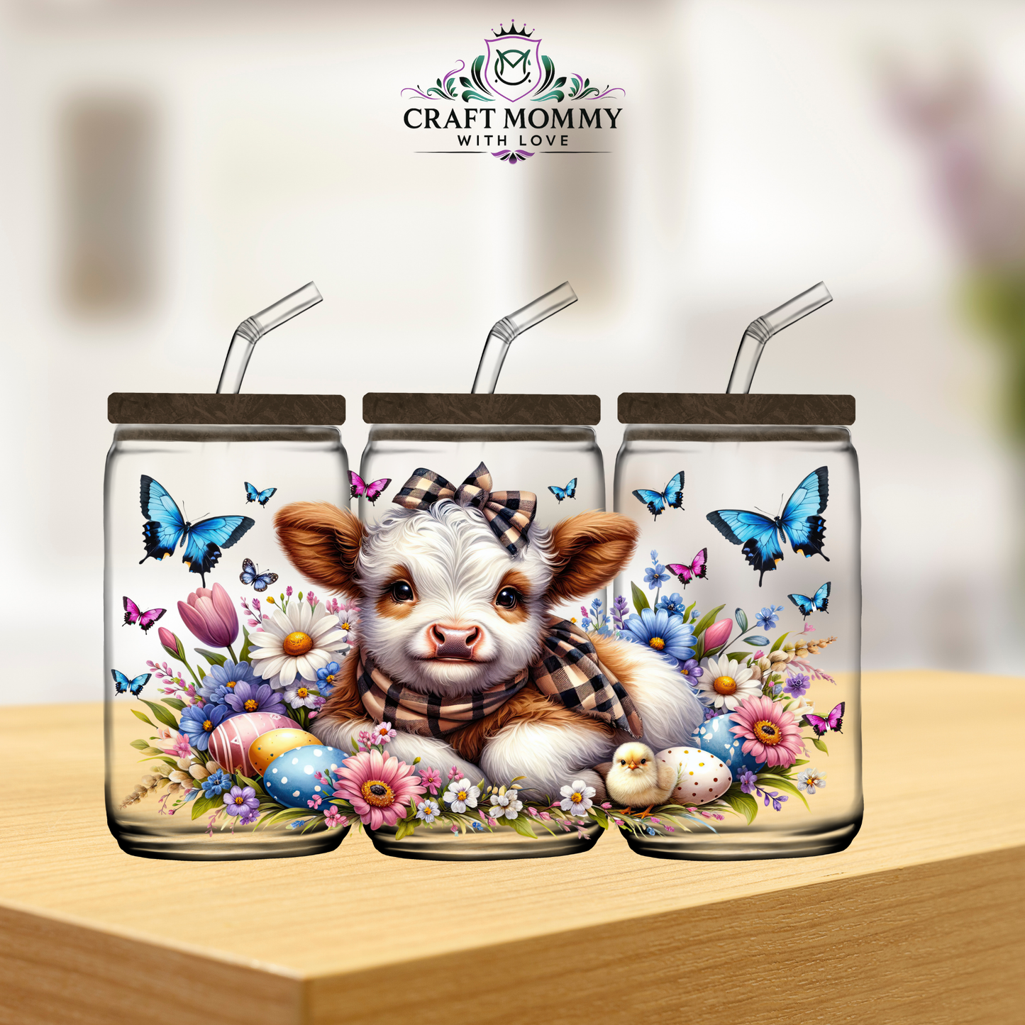 Cow Easter Egg- UV DTF wrap 16oz