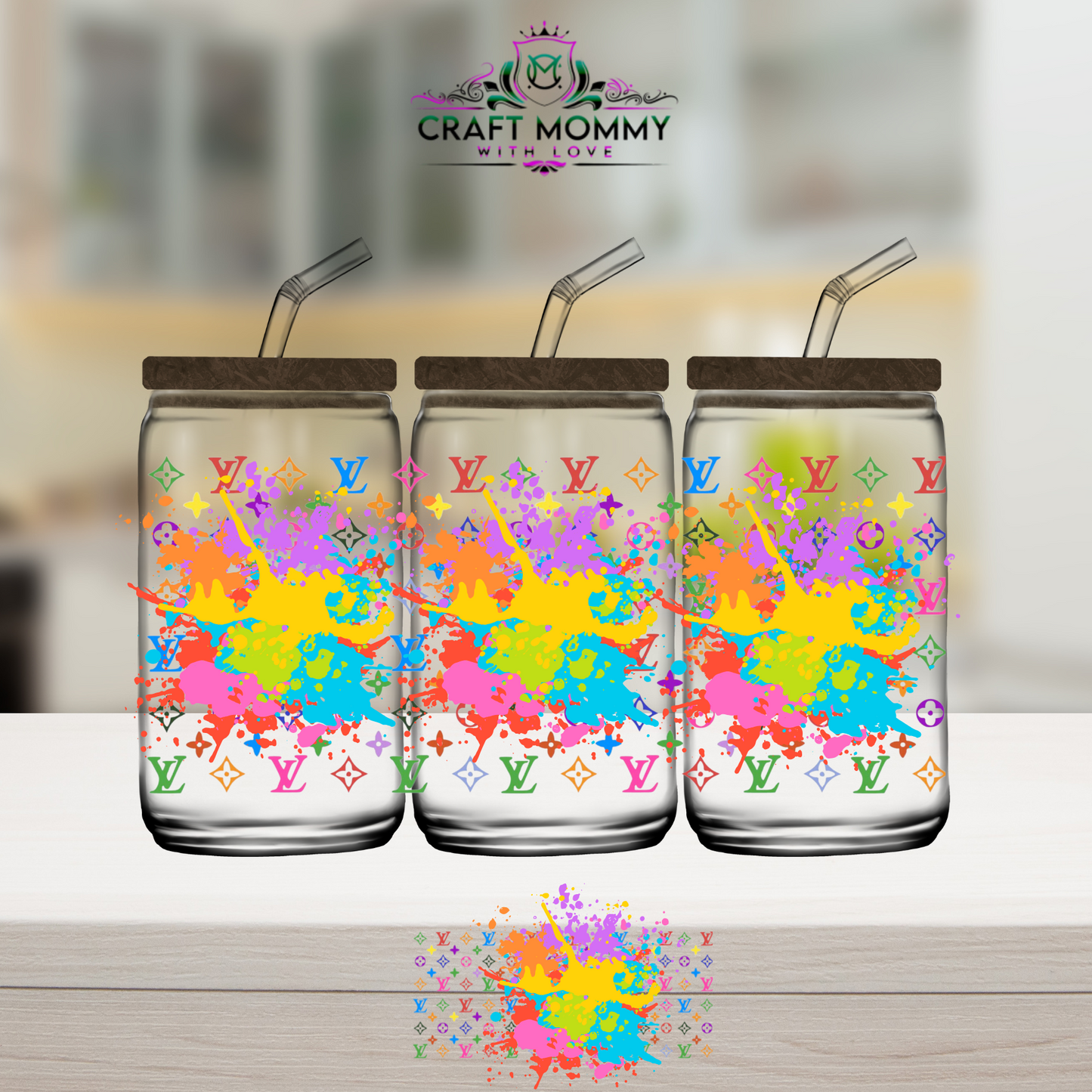 Designer LV Colorful - UV DTF Wrap 16 oz