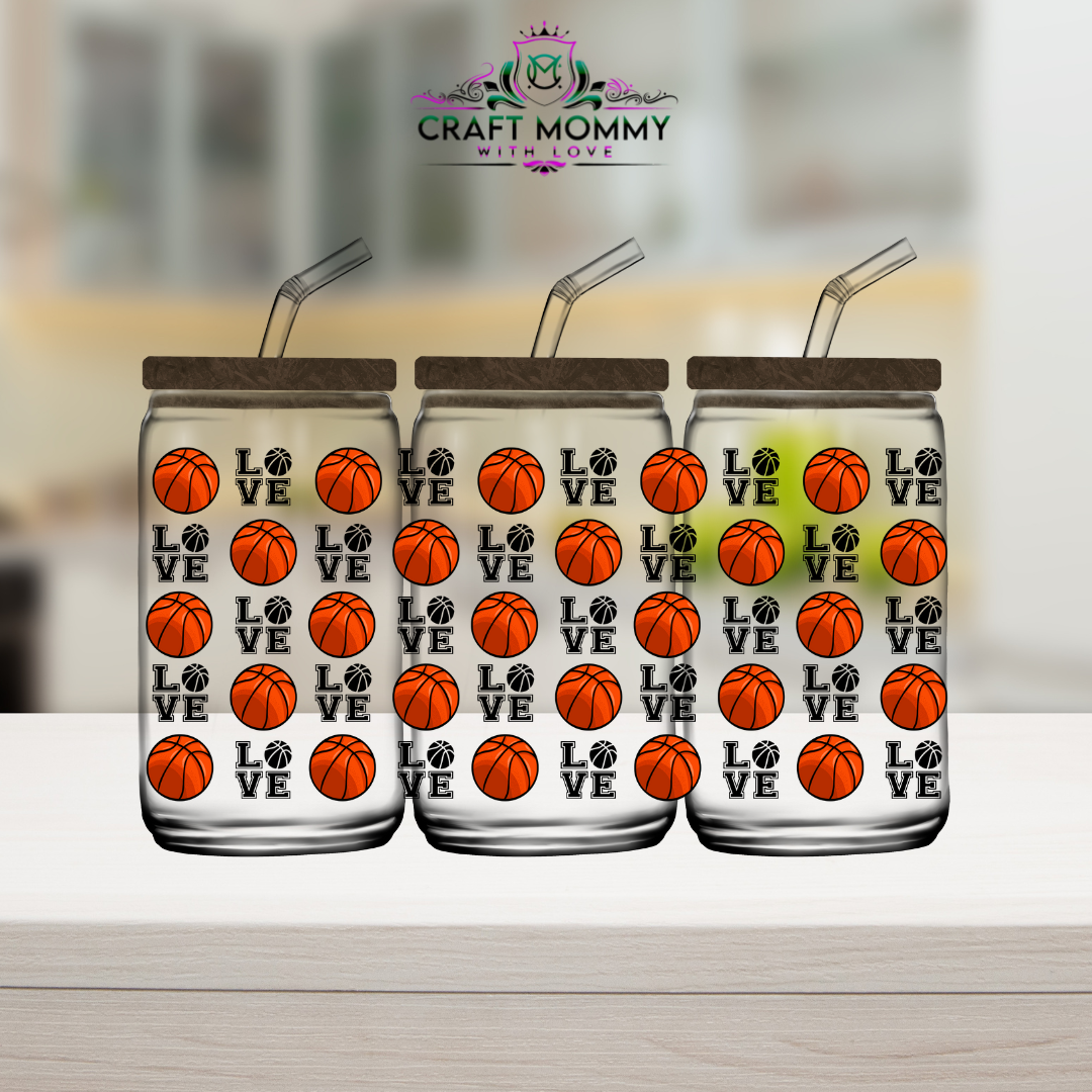 Basketball Love sports- UV DTF Wrap 16oz