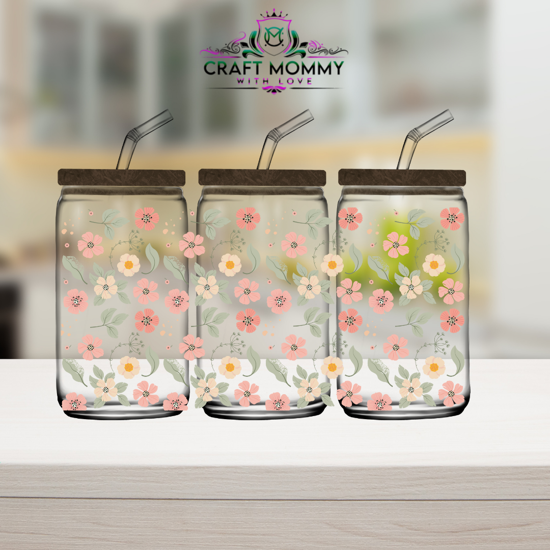 Light colors floral- UV DTF Wrap 16 oz