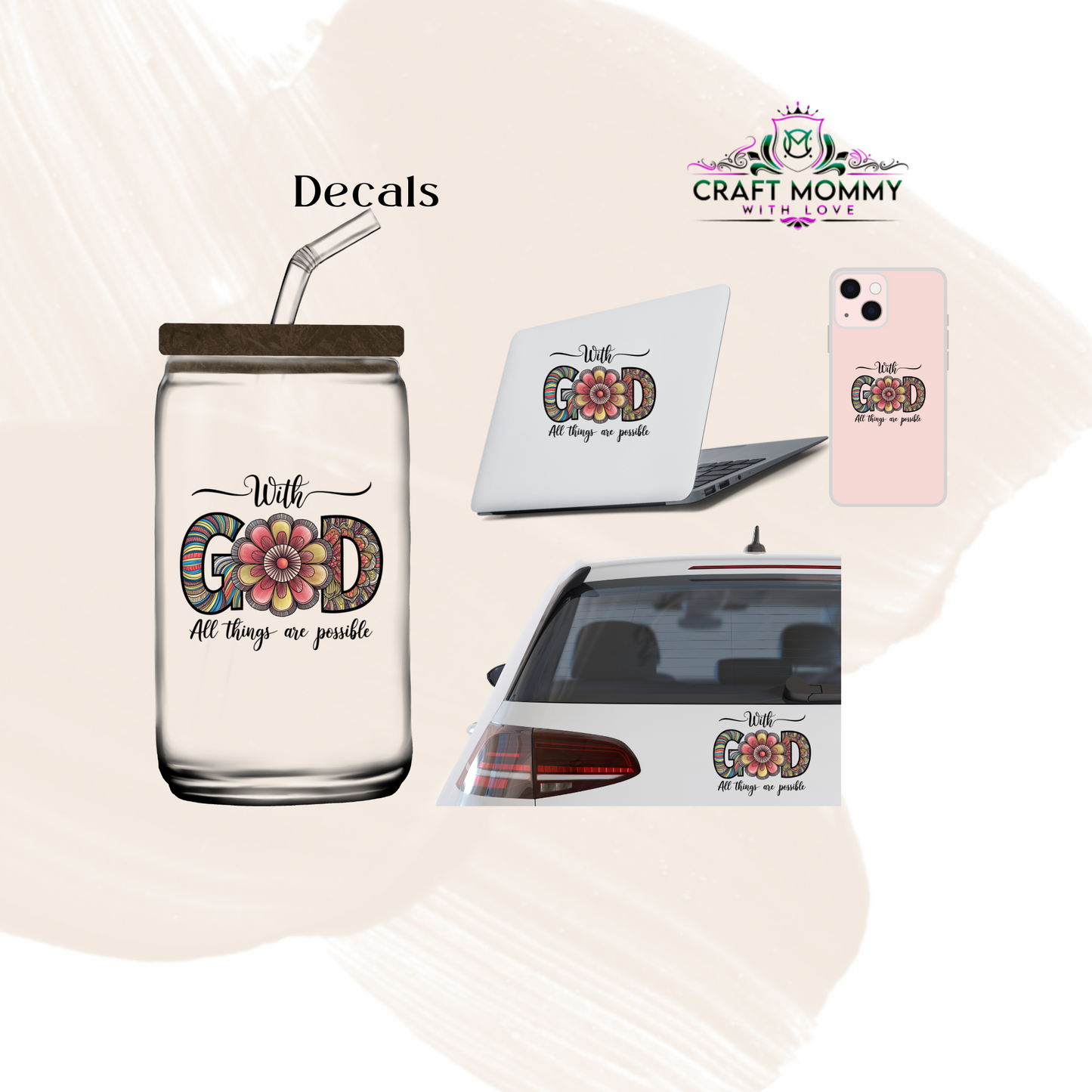 With God all things are possible- Decals Sticker