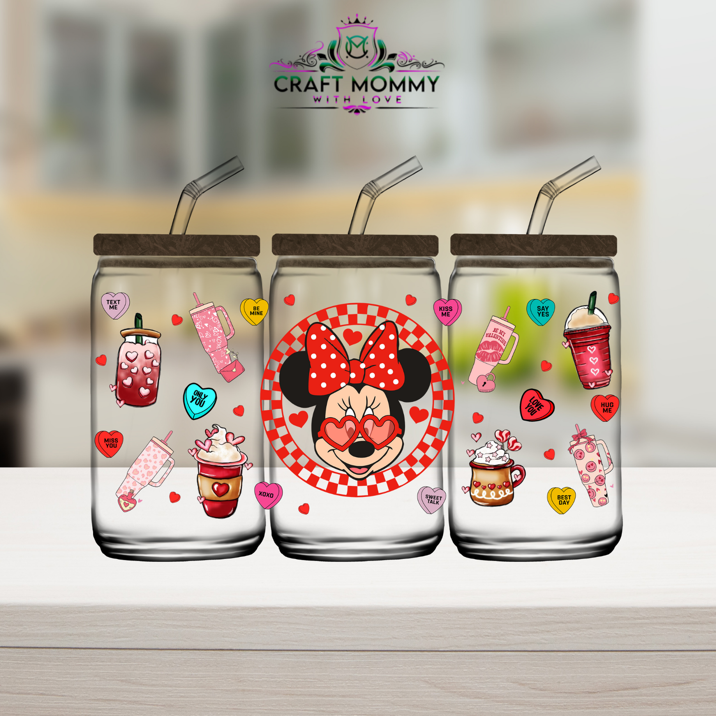 Mouse Cupid vibes Valentines UV DTF Wrap 160z