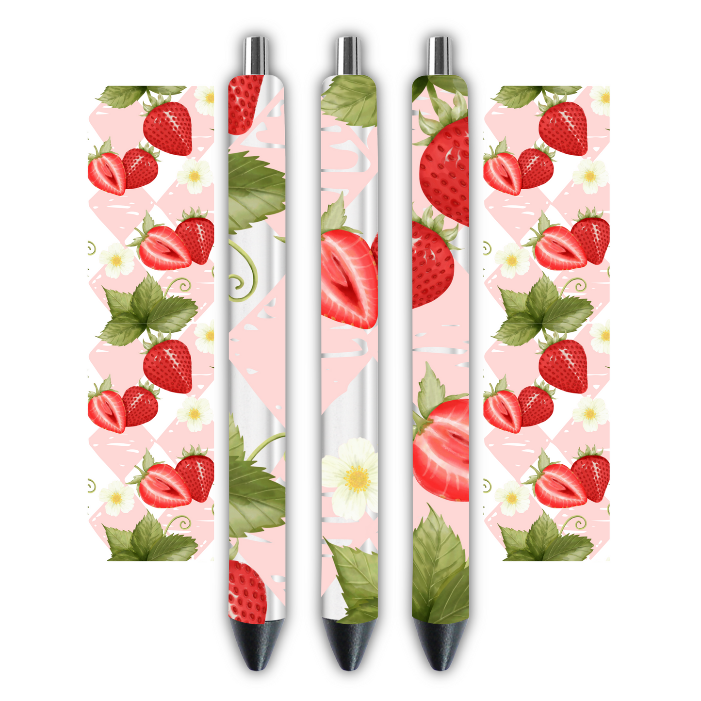 Strawberry - Pen wrap 1.3 x 4.3 inches