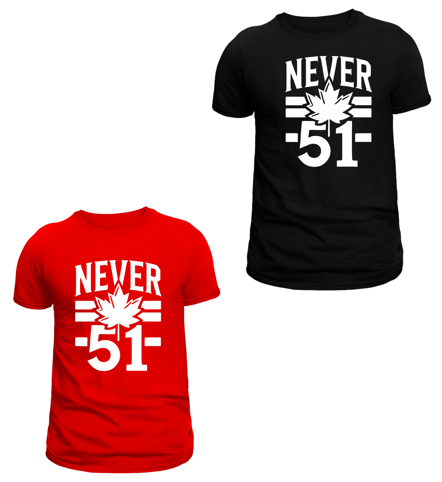 Never 51 White print- Tshirt