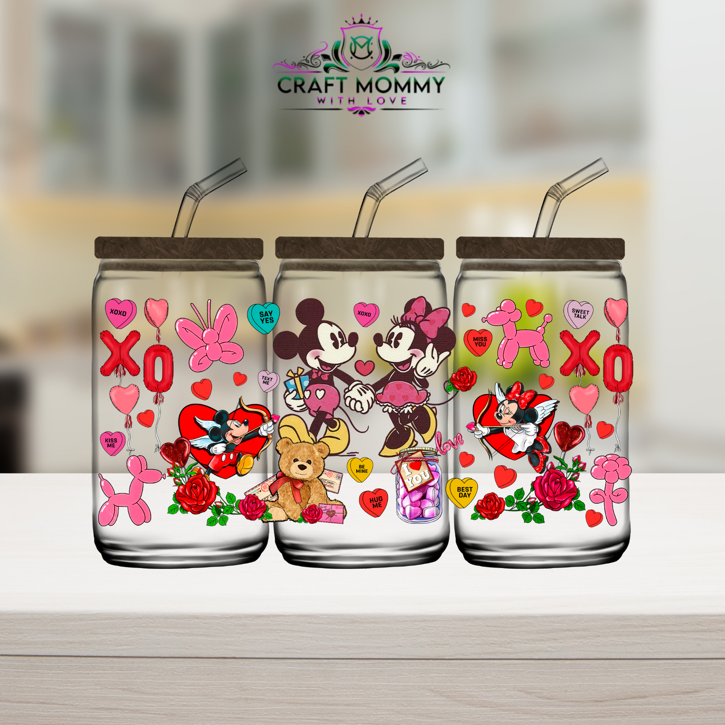 Mouse Series Batch 01 Valentines UV DTF WRAP 16OZ