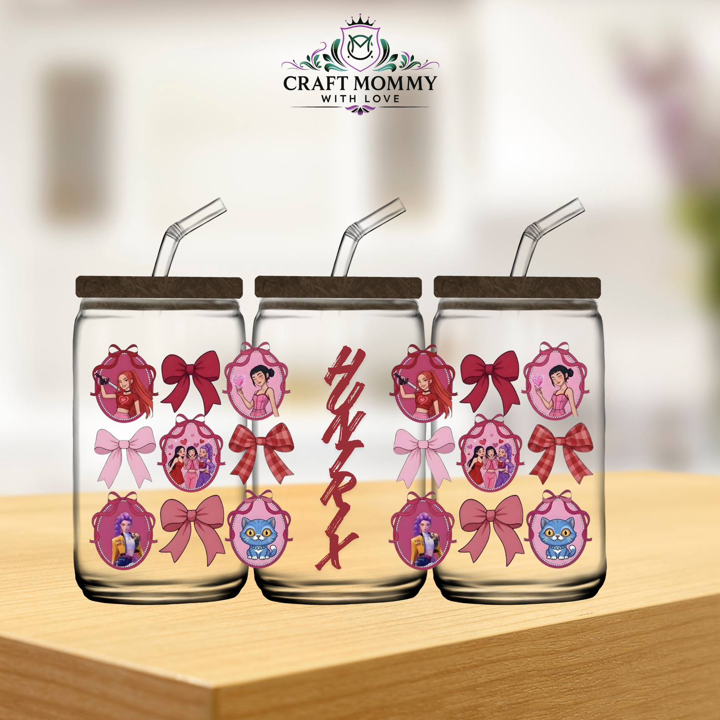 Kpop Demon Hunter Valentines 16oz -UV DTF Wrap