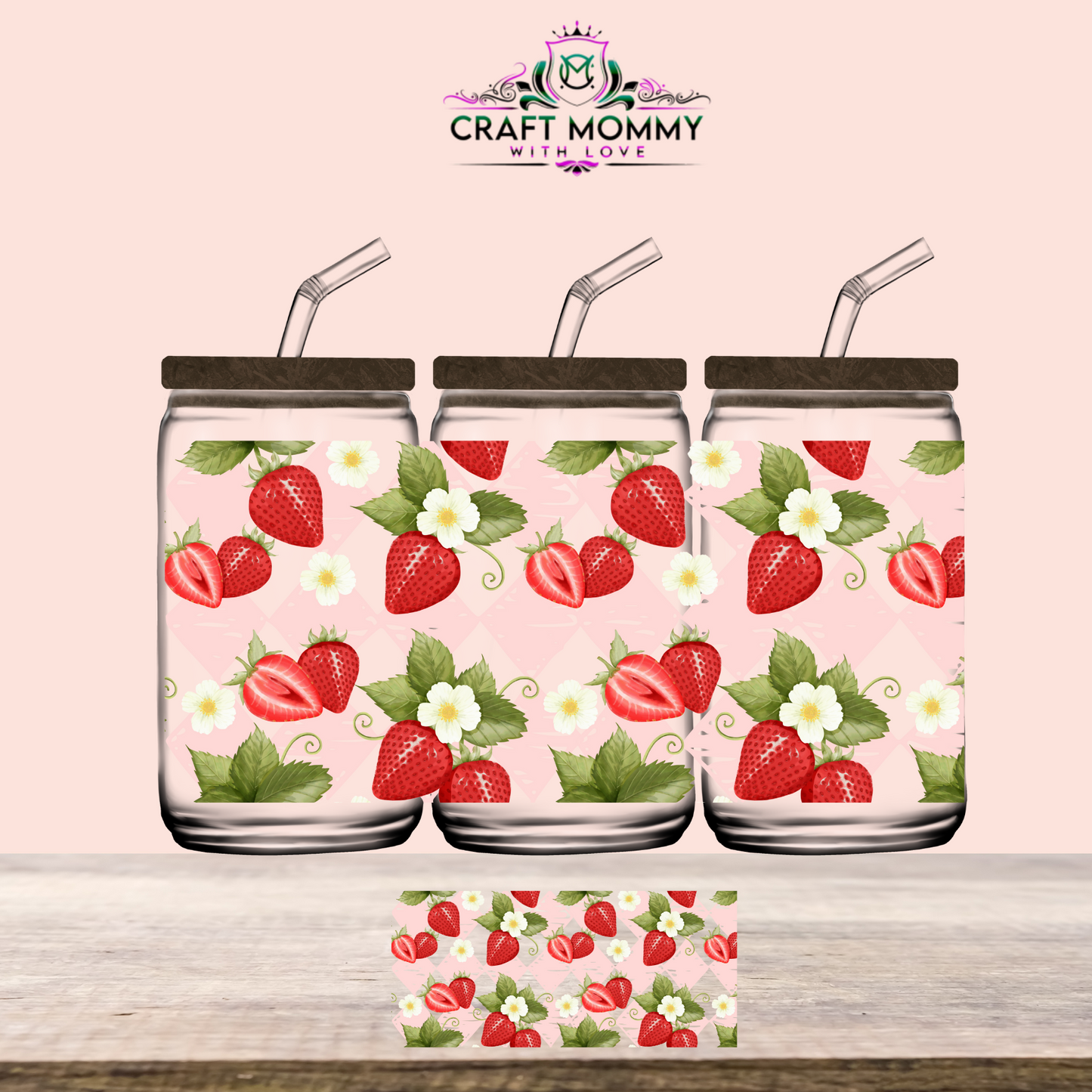 Strawberry - UV DTF WRAP 16oz