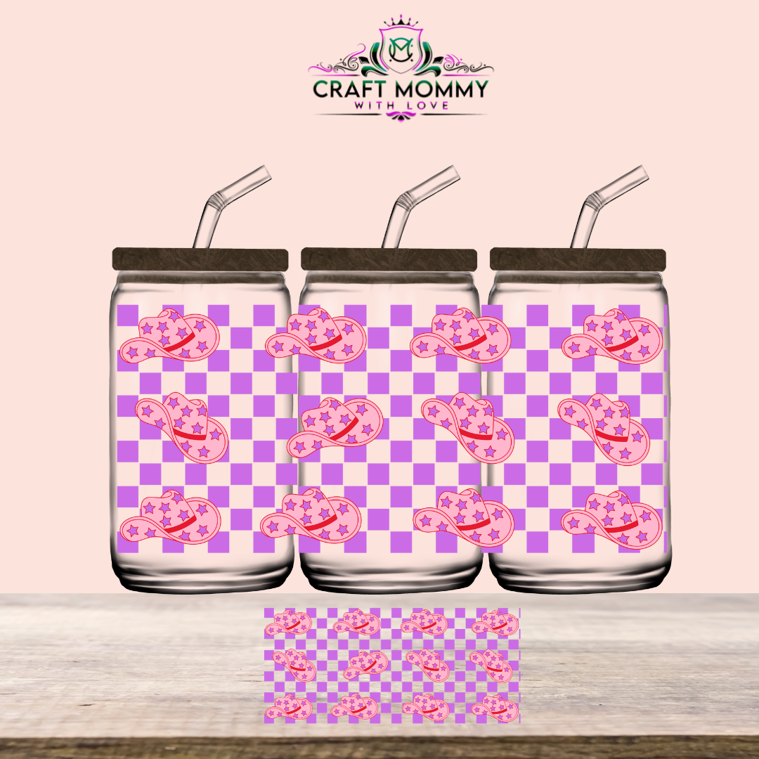 Pink cowboy - UV DTF Wrap 16 oz