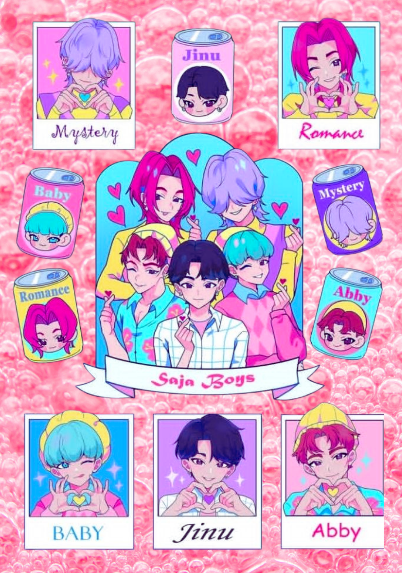 Saja Boys- Composition book vinyl sticker (front and back)