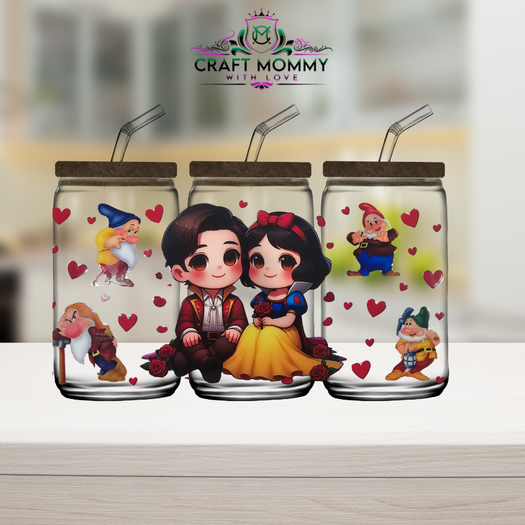 Snow white and boy - UV DTF Wrap 16 oz