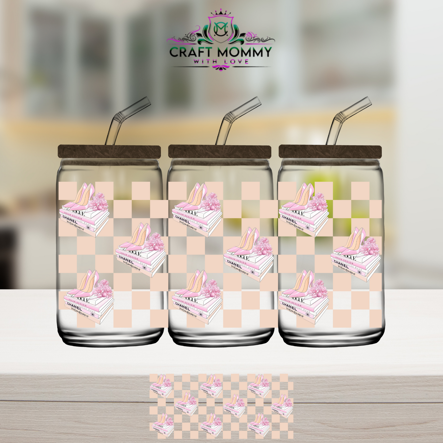 Designer Glamour book girl - UV DTF Wrap 16 oz