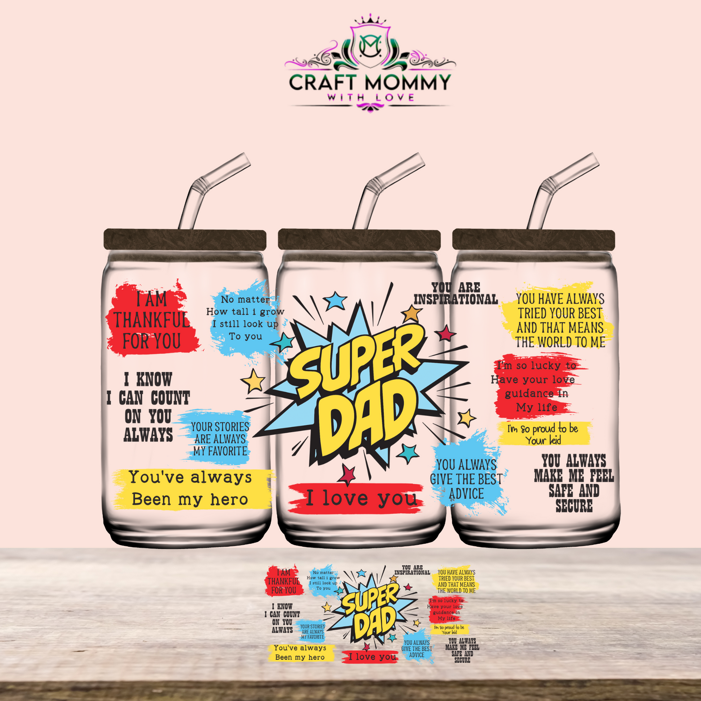 Super Dad - UV DTF Wrap 16 oz