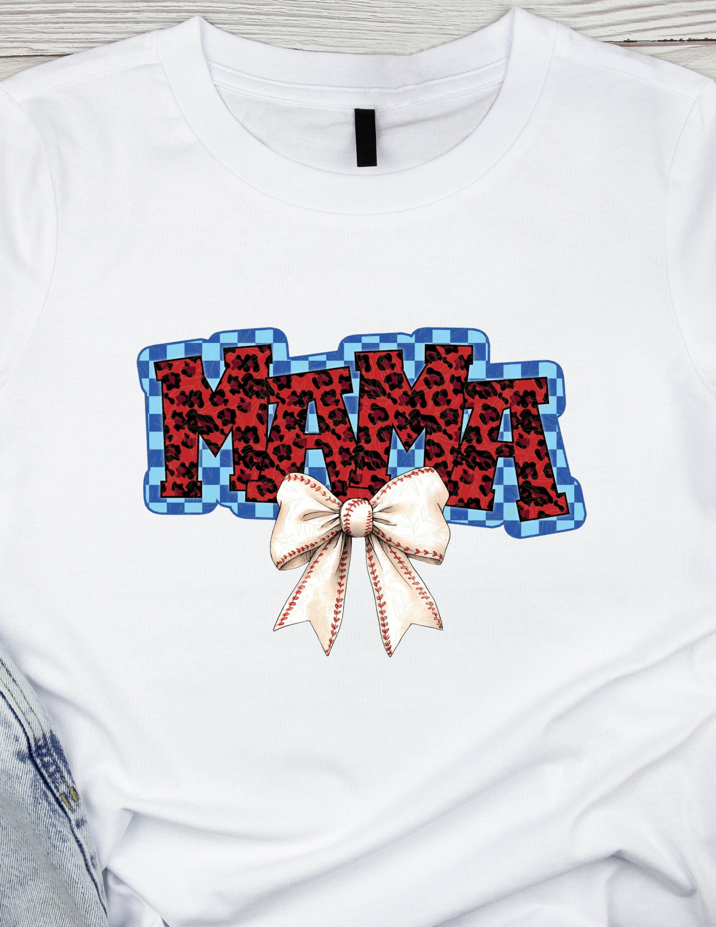 Mama baseball bow - DTF TRANSFER Prints 10 x 6 inches