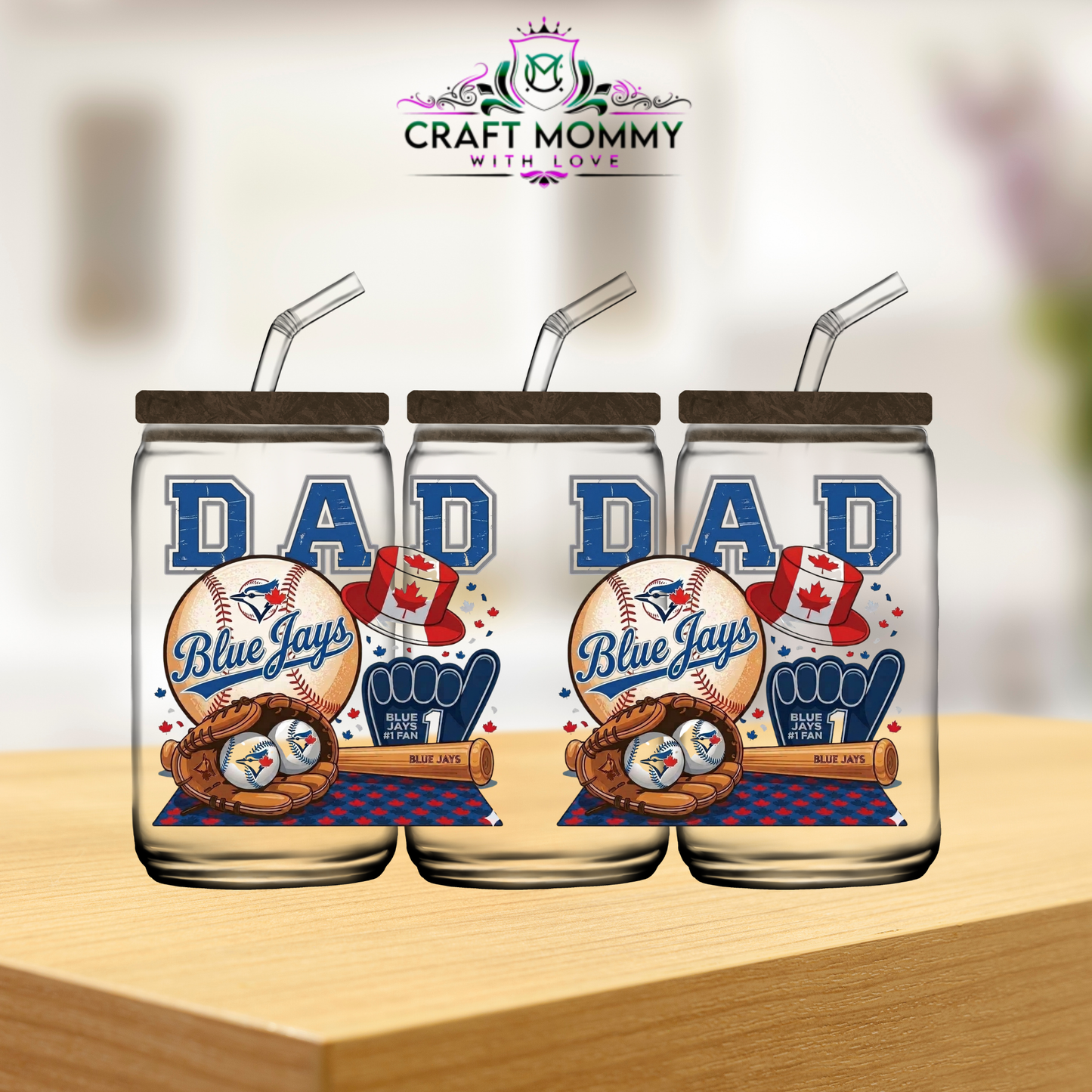 Blue Jays, DAD- 16oz UV DTF wrap