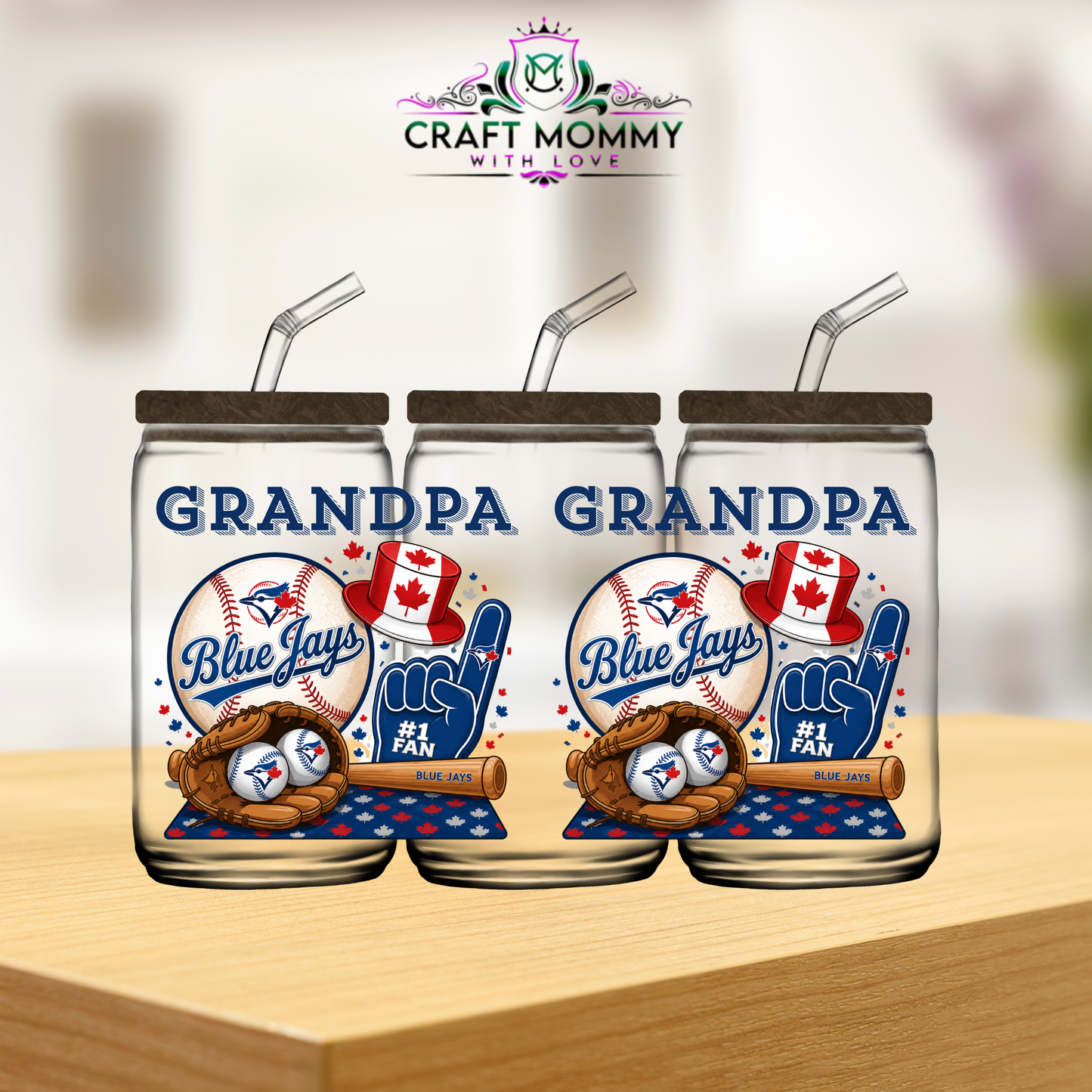 Blue Jays grandpa- 16oz UV DTF wrap