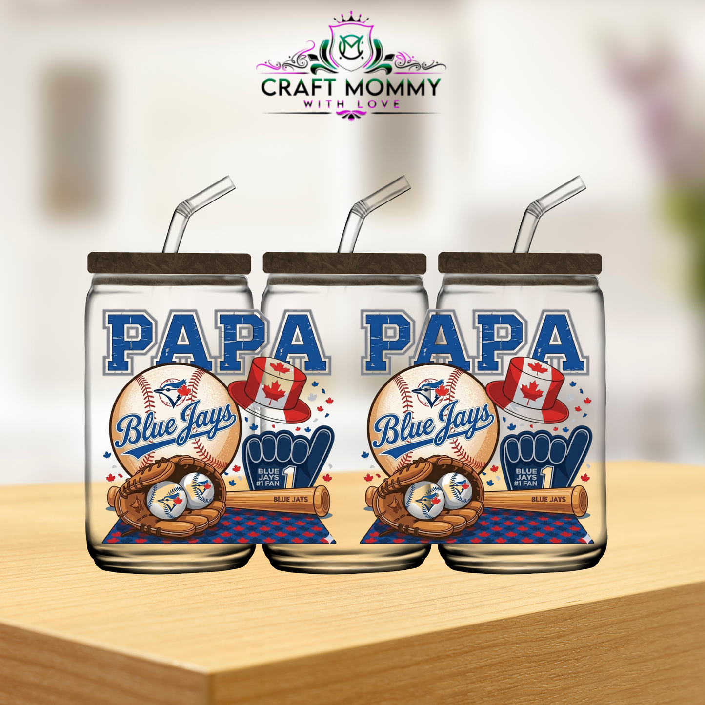 Blue Jays Papa- 16oz UV DTF wrap