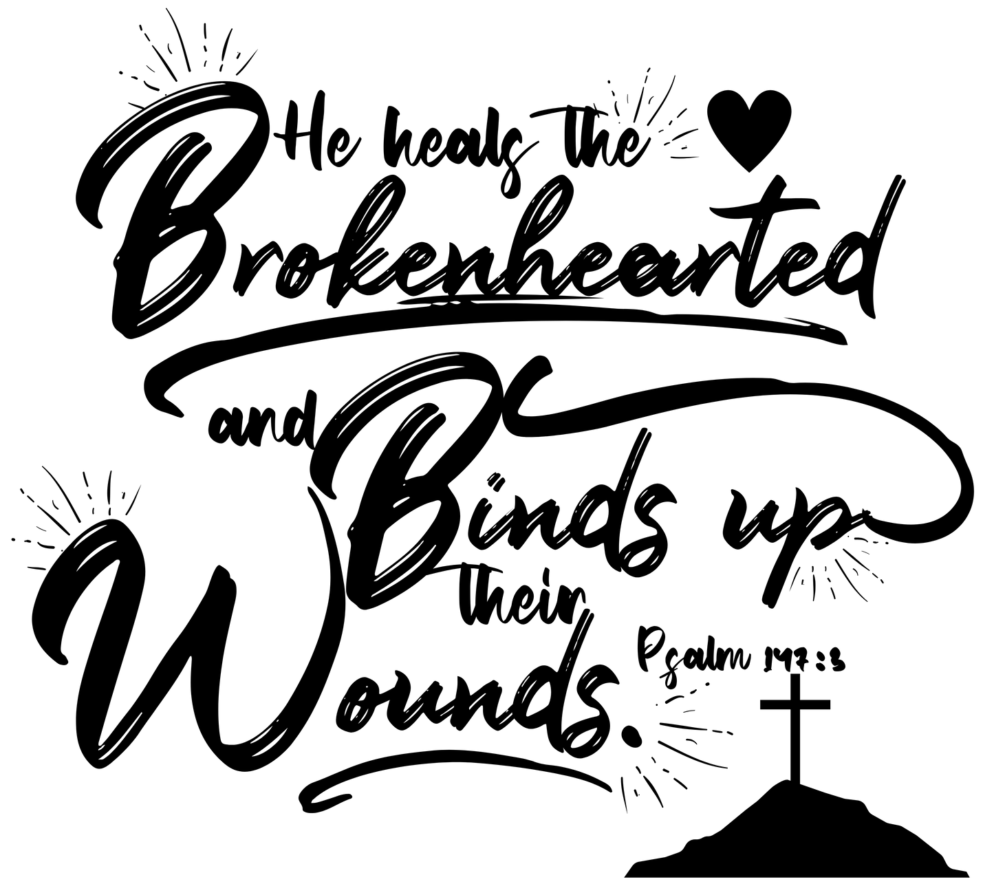 FREE Digital Transparent PNG File- He heals the brokenhearted
