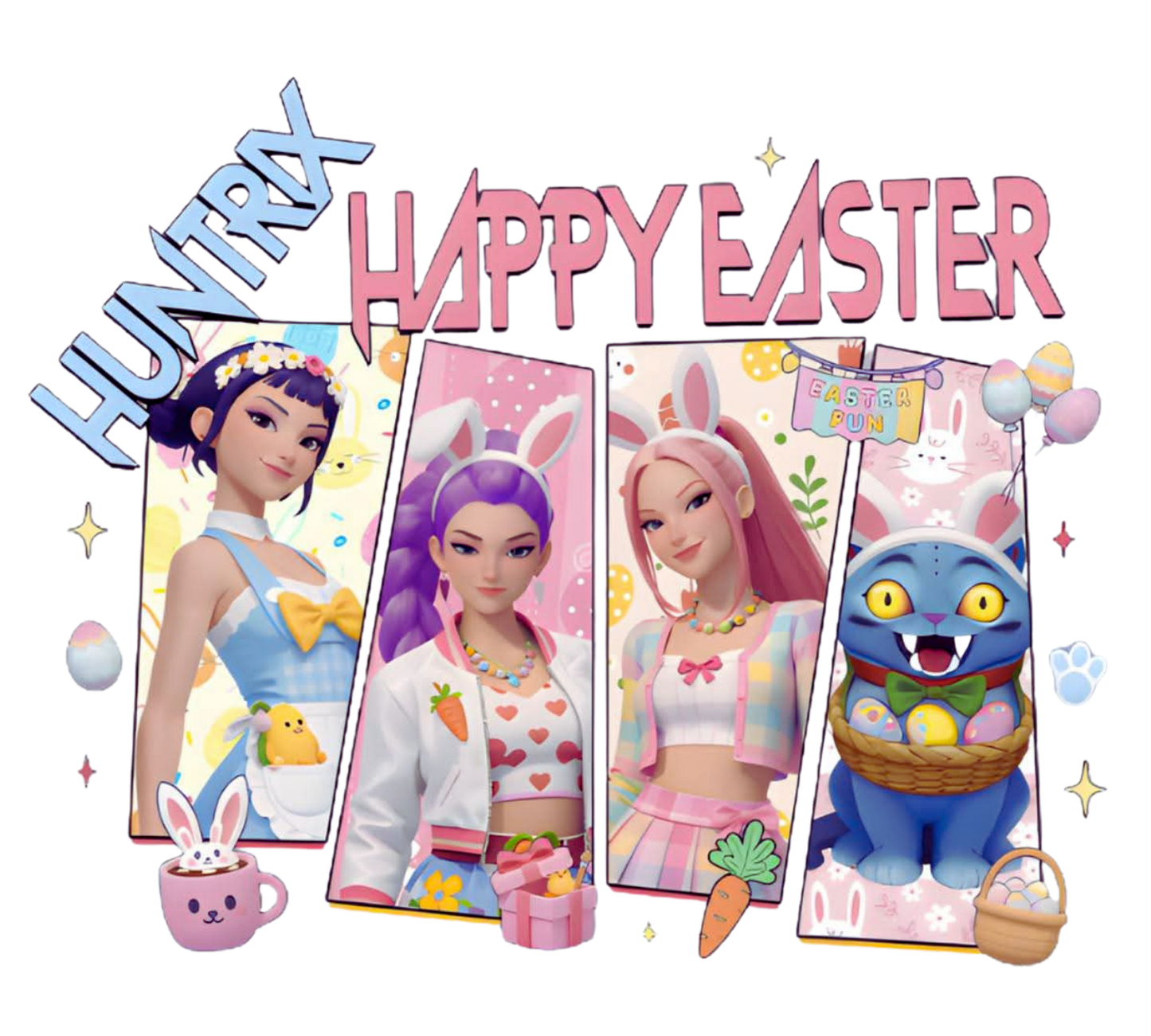 FREE Digital Transparent PNG File-Kpop Huntrix Easter Design 3