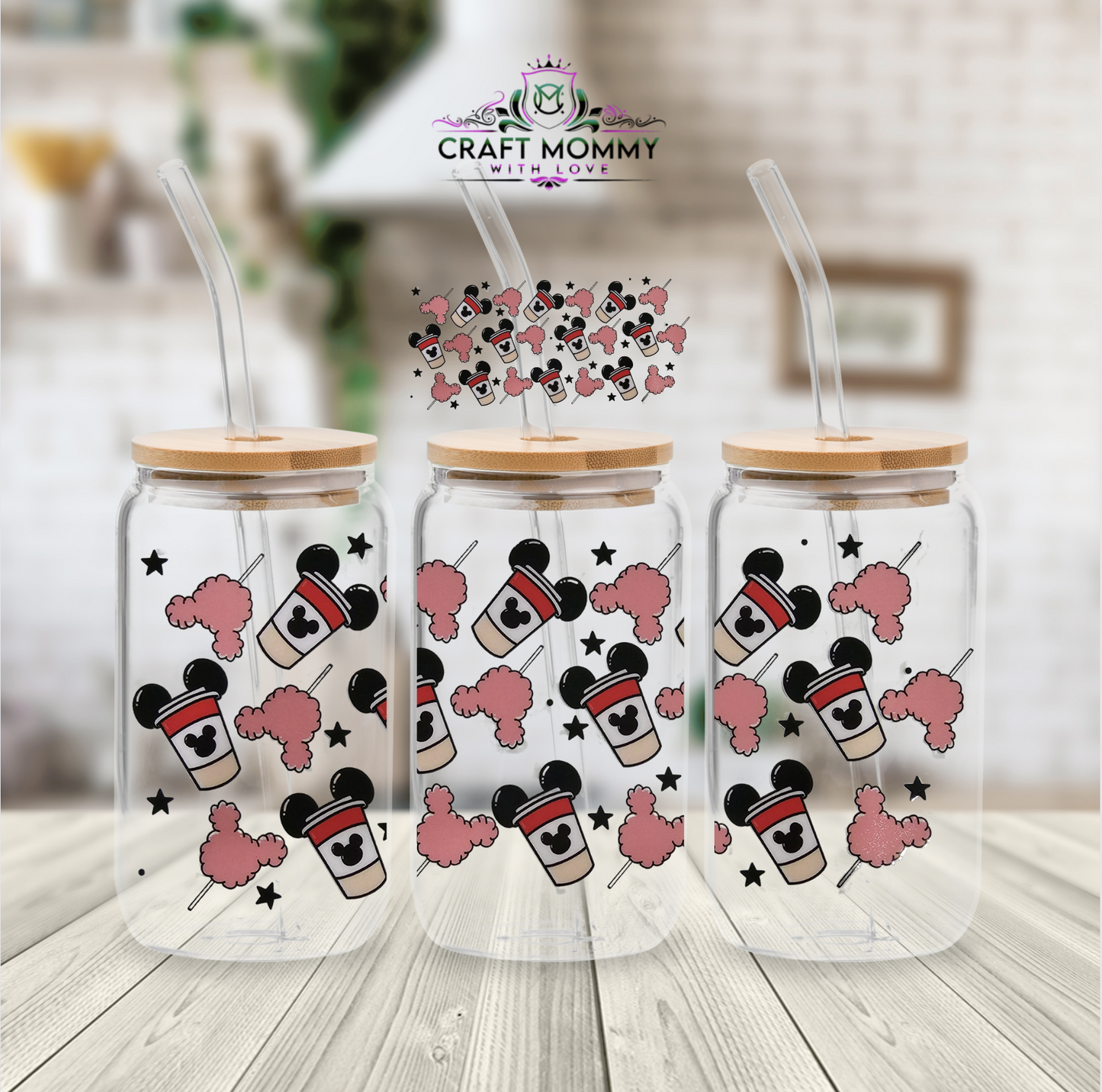 Mickey cotton candy and frappe - UV DTF Wrap 16 oz