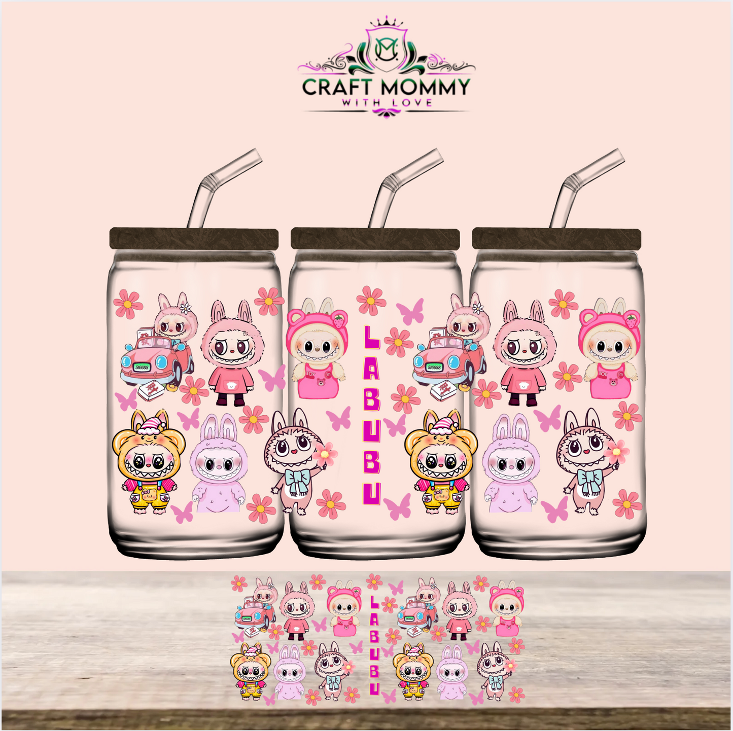 Pink LaBuBu - UV DTF Wrap 16 oz