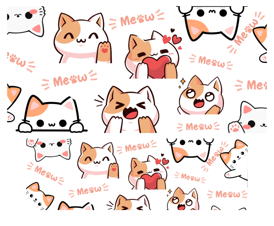 Tumbler Keychain Wrap - Cats