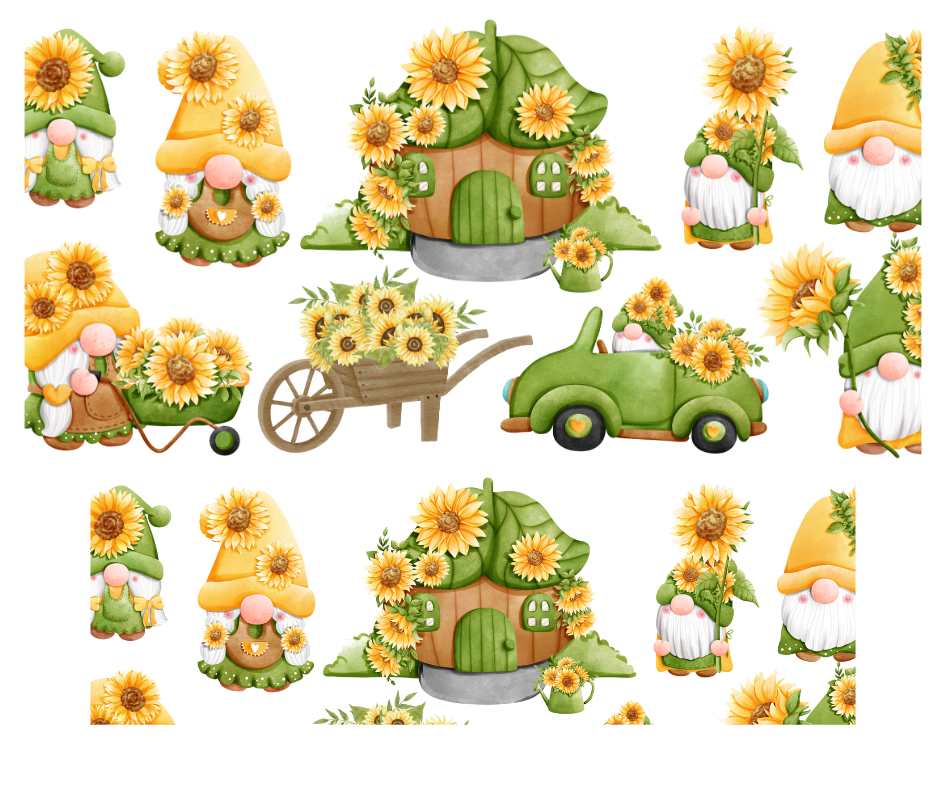 Tumbler Keychain Wrap- Gnome Sunflower