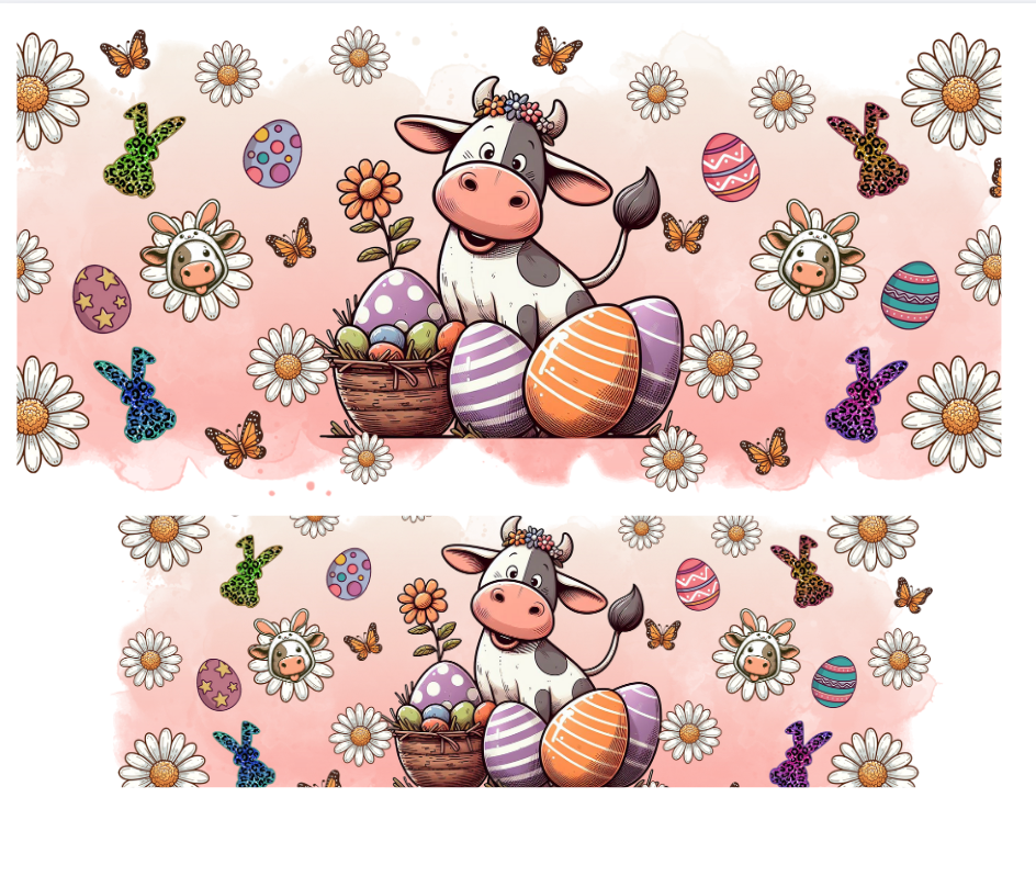 Tumbler Keychain Wrap- Cow easter