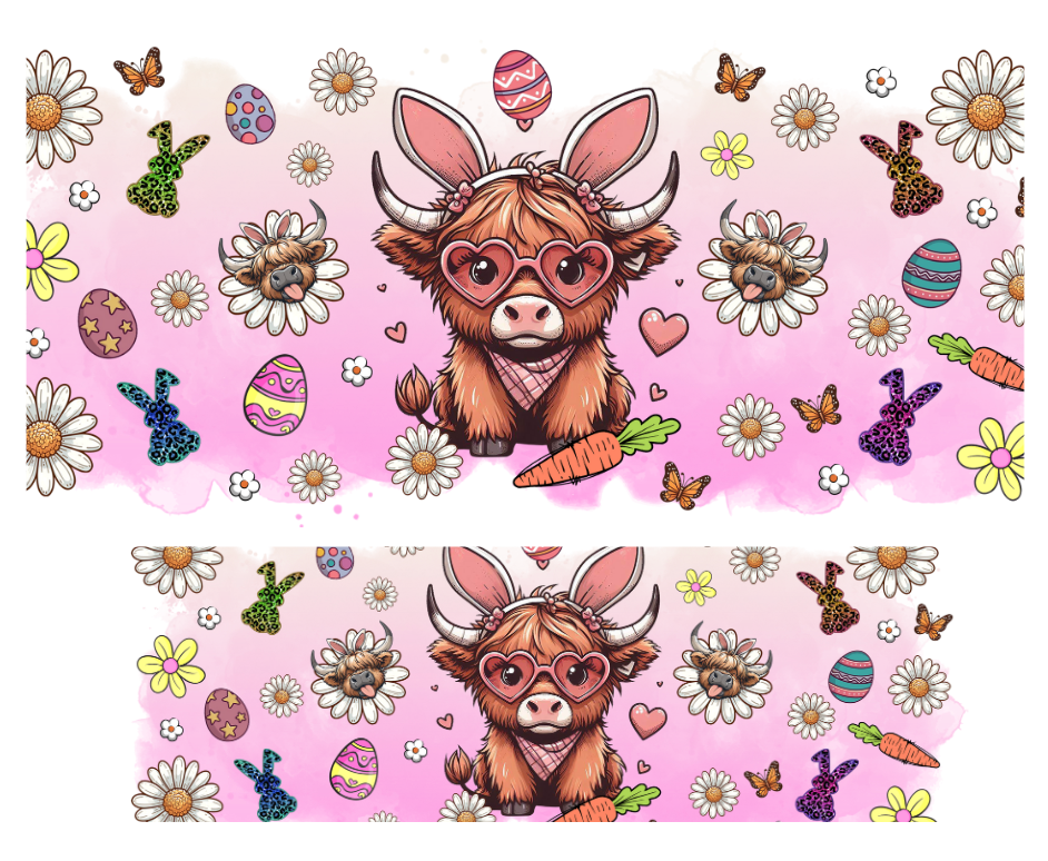 Tumbler Keychain Wrap- Bunny Cute Cow