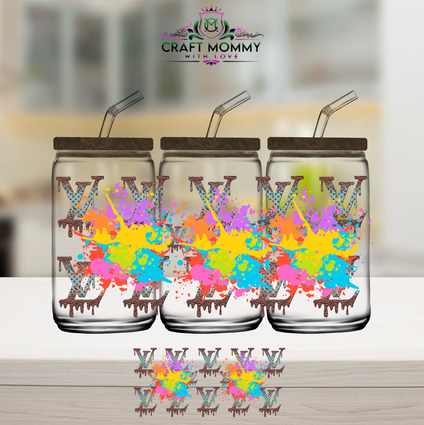 Designer LV dripping - UV DTF Wrap 16 oz