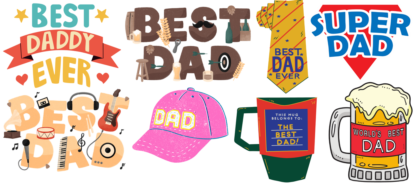 Fathers Day UV DTF Decals - Best dad