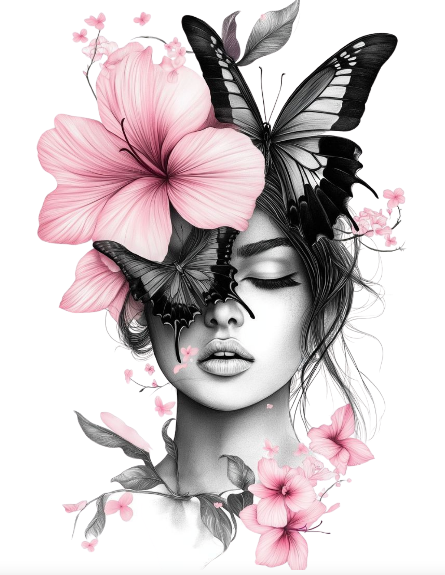 Beautiful Flower Butterfly girl - DTF TRANSFER Prints