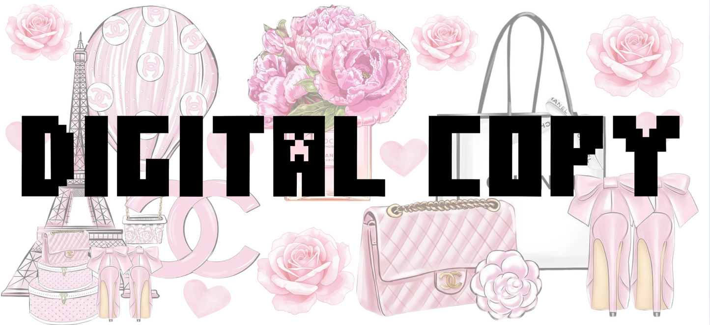 Pink CC girly- Digital Transparent PNG File