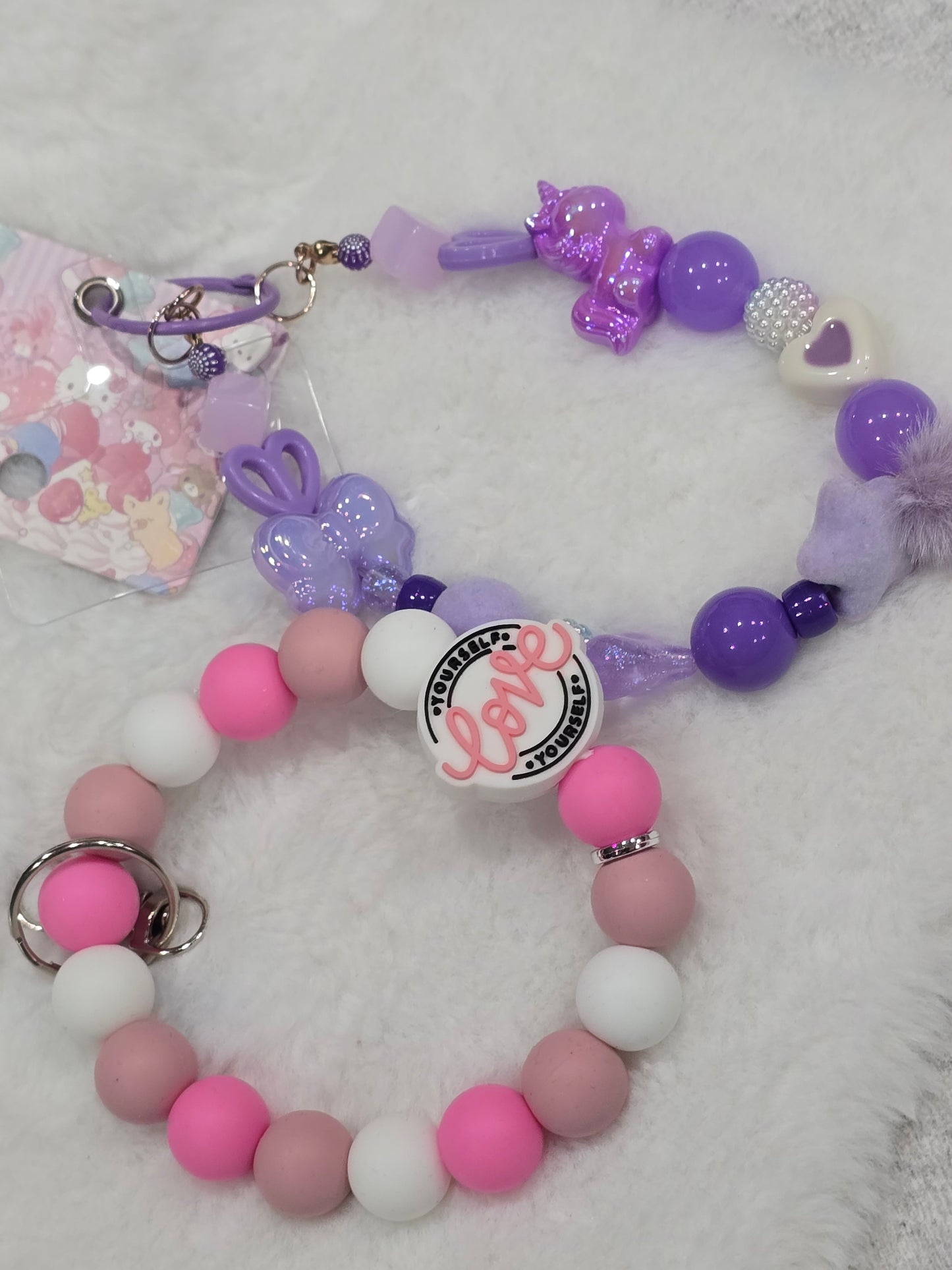 Pink Love and Purple Unicorn- Phone Chain bundle 2pcs