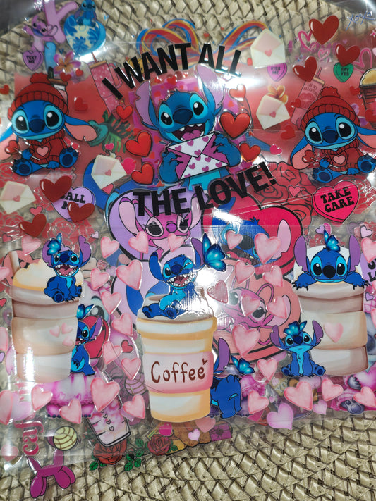 Blue Alien Design-UV DTF Wrap 16oz Bundle mix 10pcs